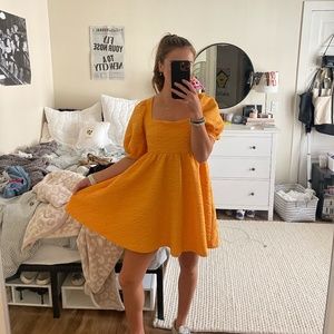 Free People Open Back Dress, Sunshine Yellow, S
